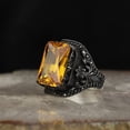 thumbnail image 3 of Roarsilver Handmade Sterling Silver Ring-Citrine Stone-Handmade 925k Silver-Gift For Him and Her | 6, 3 of 5