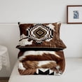 thumbnail image 5 of Homewish Rustic Cattle Hide Twin Comforter Sets,Boho Farm Animals Print Bedding Set,Brown White,Black Reversible,2-Piece,1 Comforter and 1 Pillowcase, 5 of 7