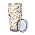 thumbnail image 2 of Uemuo nuts leaf Butterfly Print Travel Coffee Mug ,20oz Double-walled Car Cup ,Stainless Steel Insulated Tumbler Leak-proof Travel Cup Reusable Straw Car Cup-Straw Three-piece Set, 2 of 8