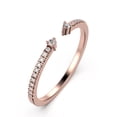 thumbnail image 2 of 0.26ct Round Diamond Moissanite Open Cap Wedding Band 10K rose gold, 2 of 4