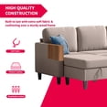 thumbnail image 3 of MUZZ Sectional Sofa Couches Set for Living Room (Loveseat Sofa&Single Sofa/Beige), 3 of 7