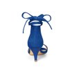 thumbnail image 2 of BLISSFUL STEP Women's Shoes Faux Suede Lace Up Open Toe Kitten Heel Cushioned Footbed Sandals  Royal Blue 7.5, 2 of 7