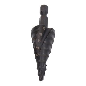 Perceuse à pas en spirale, perceuse en marche HSS Spiral Groove Pagoda Reamer Hex Shank Outil , Pour les perceuses sans fil métallique Forceuses à grand impact Perceuses de puissance d'amorçage