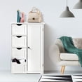 thumbnail image 3 of VINGLI Storage Cabinet Bathroom Floor Cabinet with 4 Drawers 1 Cupboard Side Storage Organizer with Adjustable Height for Bathroom Kitchen Entryway Bedroom Office Home Furniture, 3 of 7