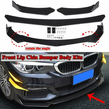 Universal Front Bumper Lip Splitter Body Kit Spoiler For Honda Civic Sedan BMW Audi Benz (Instruction Not Included)