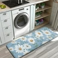 thumbnail image 3 of Lightblue Daisy Flower Green Leaves Pattern Kitchen Rug Mat,Kitchen Runner Rugs Non Skid Washable,Decorative Kitchen Floor Mats for Kitchen,Sink,Laundry,17"x47.2", 3 of 7