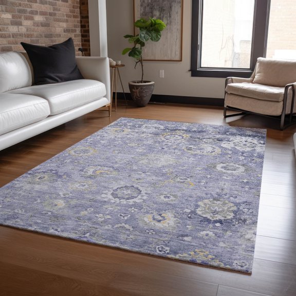 Addison Rugs Machine Washable Indoor/ Outdoor Traditional Distressed Chantille Rug 10' x 14' - Lavender
