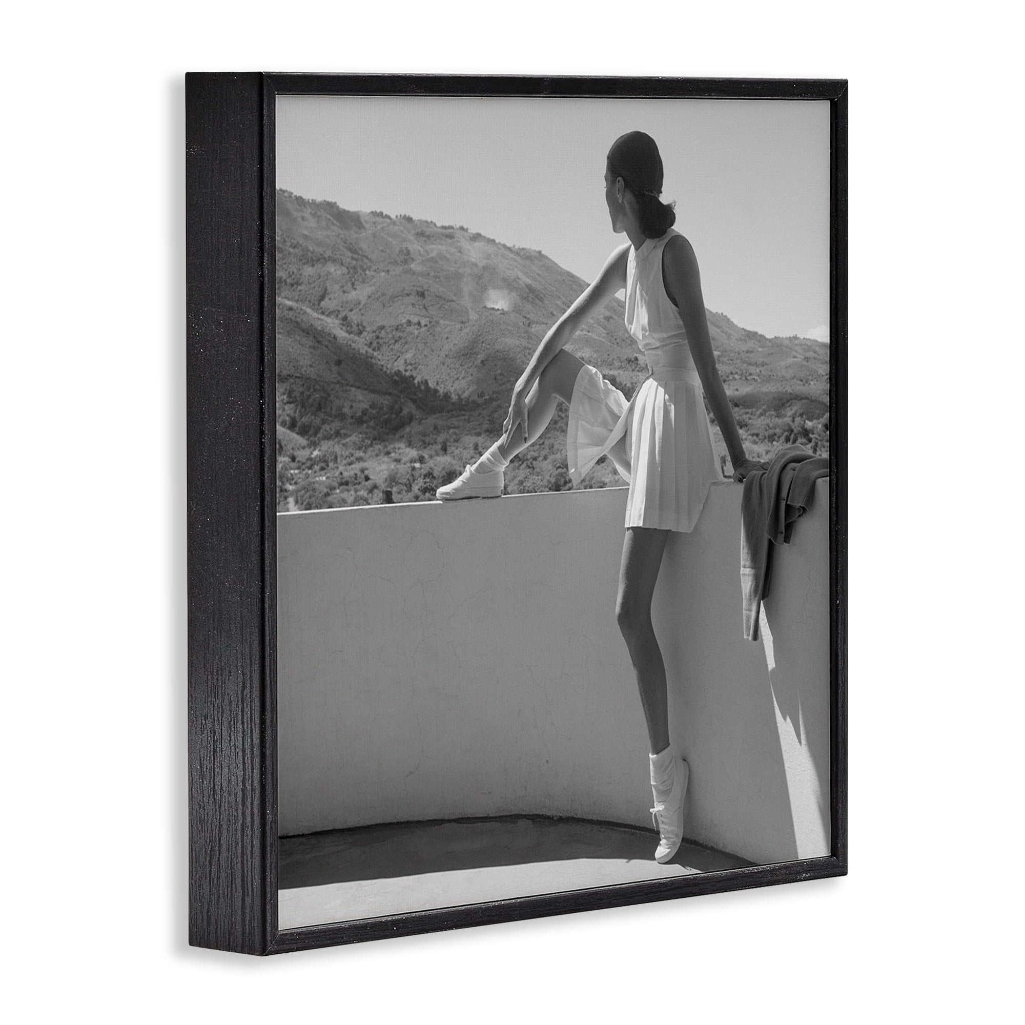 Stupell Industries Woman In Tennis Outfit Black Framed Giclee Art, design by Toni Frissell