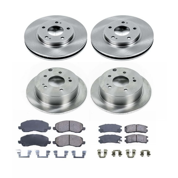 Ultimate Brakes Front and Rear Semi-Metallic Brake Pad and Rotor Kit with Hardware WM81464
