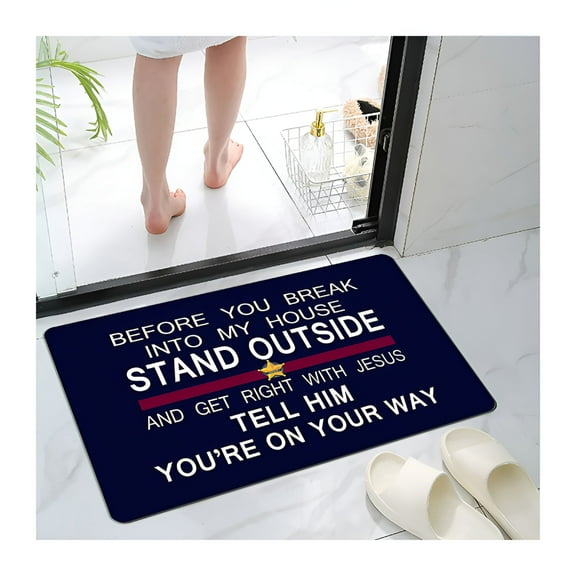 LAMIRO Doormat,Carpet,Door Mats Outdoor Welcome Doormats for Front Door Indoor Entrance Low Profile Non Slip Rubber Back Rugs for Floor Funny Welcome Ish Outside Entry Decor,Room Decor,Black