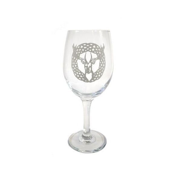 Lyoncraft WISG01 18 oz Celtic Stag Engraved Wine Glass