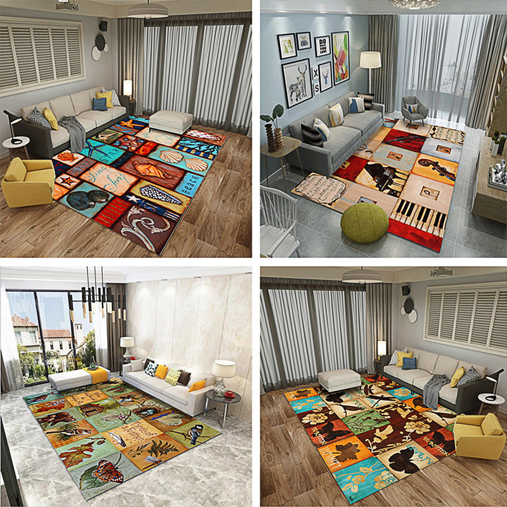 Modern Rectangle Floor Carpet for Living Room Bedroom Office Decor