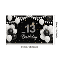 thumbnail image 2 of Black Background Birthday Banner with Glittery 13th Crown Balloons Party Supplies Photography Props Happy Birthday Decors Backdrop for Party Celebrations Photo Booth Decorations, 2 of 7