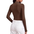 thumbnail image 4 of BTFBM Mock Tops for Women Fitted Long Sleeve Shirts Fall Fashion Clothing Thermal Layering Undershirts Going Out Outfits, 4 of 9