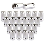 SCITOO 24PCS Silver Chrome Spline Lug Nuts Drive Close End, 1.72" Long, 14x1.5 Thread Size, Fits for B-uick for Cadillac for Chevy for Ford G-MC for Lincoln S-aturn 1988-2019