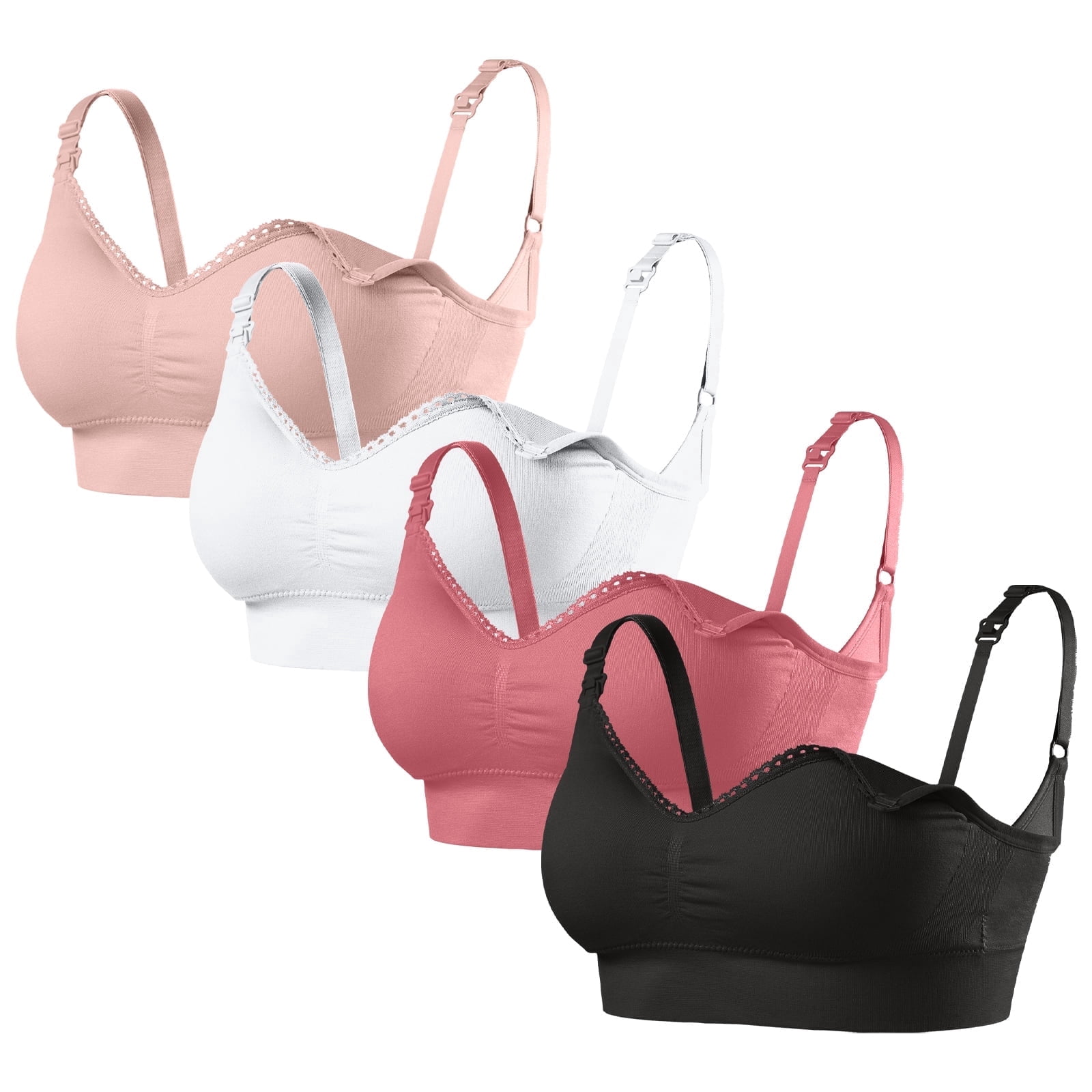 Under Control Women's Seamless Nursing Bra, Wireless, 4-Pack L Size