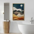 thumbnail image 2 of PixonSign Framed Canvas Print Wall Art Midnight Moon Cactus Desert Dune Nature Wilderness Illustrations Decorative Bohemian Rustic Mid-Century Modern Desert Landscape - 24"x36" Natural, 2 of 5