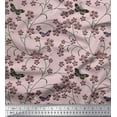 thumbnail image 1 of Soimoi Rayon Fabric Insect,Leaves & Flower Floral Print Sewing Fabric Yard 42 Inch Wide, 1 of 2