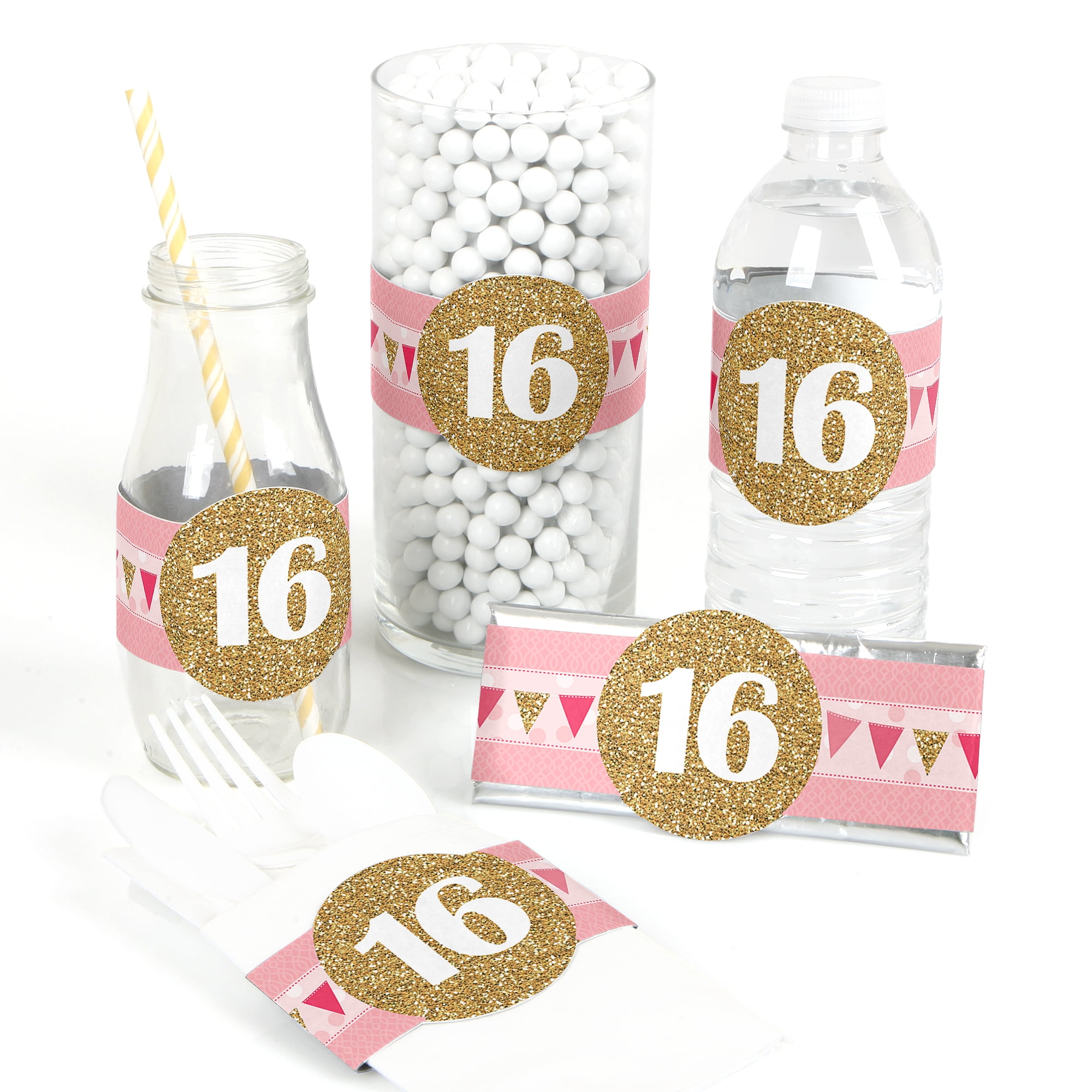 Sweet 16 DIY Party Wrapper Favors Set Of 15 Walmart Sweet 16 DIY Party Wrapper Favors Set Of 15 Walmart