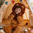 thumbnail image 4 of Halloween Lion Costume,Plush Jumpsuit with Hood,Mane,Tail and Mittens,Full Body Animal Cosplay Outfit for Costume Party, 4 of 6