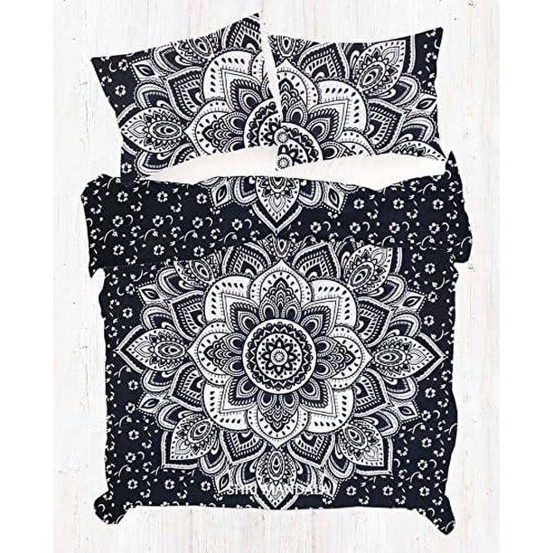 Hecho a mano Hippie Algodón Estampado Étnico Bohemio Mandala Ombre Funda Nórdica Ropa de Cama