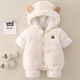 thumbnail image 4 of Beautyzll 0-24 Months Baby Boys Girls Winter Warm Ear Hooded Romper Jumpsuit Jacket Overcoat Newborn Thick Down Coat, 4 of 9