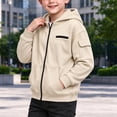 thumbnail image 3 of LIaqionyy Boys Hoodies Jacket Casual Outerwear Kids Lightweight Zip Hooded Cute Coat with Pockets, 3 of 8