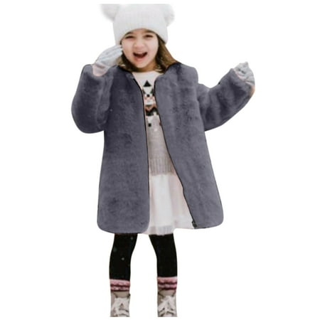 

Odeerbi Toddler Winter Coat Kids Boys Girls Outerwear Jackets Baby Windproof Fleece Coat Thicken Warm Outwear Gray