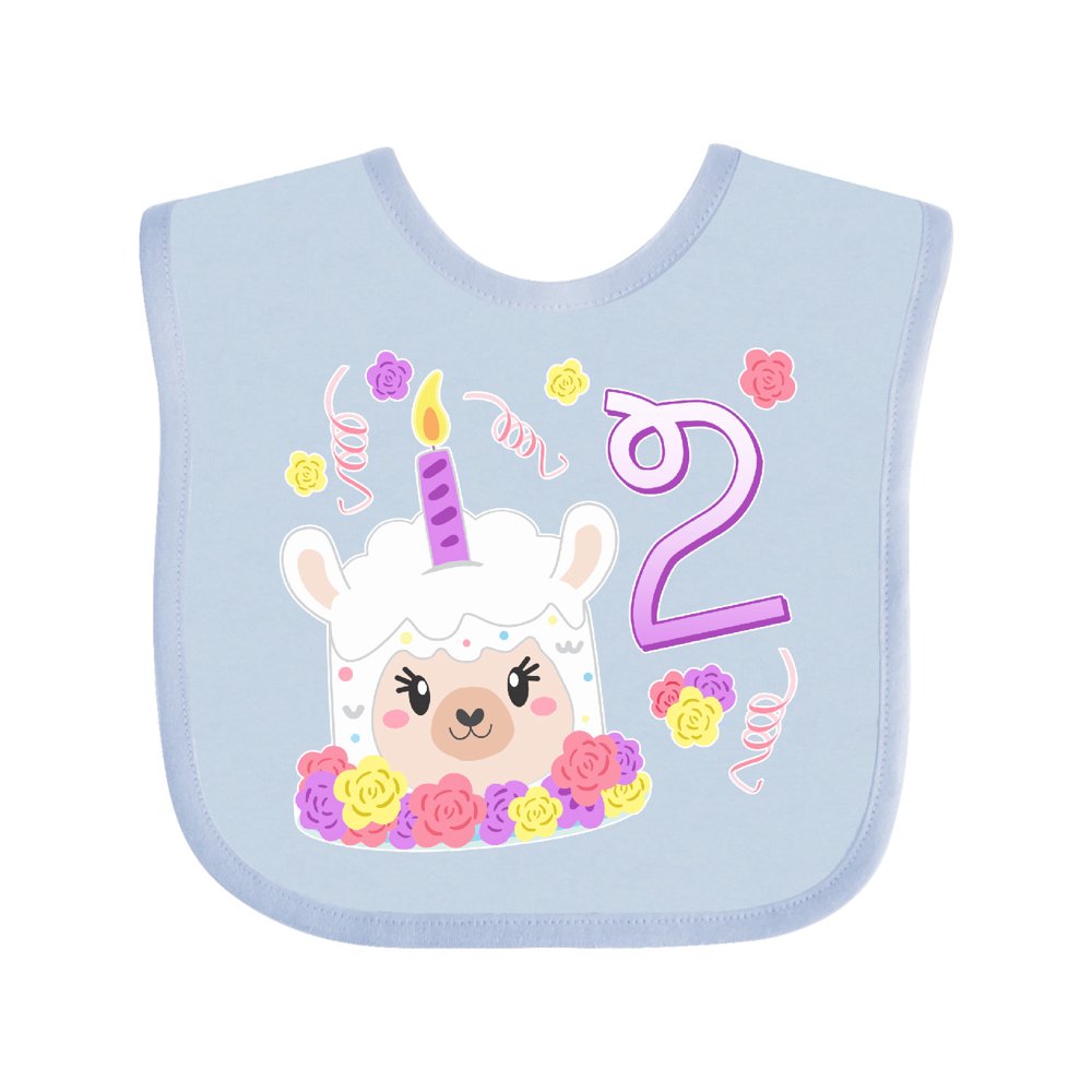 Second birthday cute llama cake Baby Bib