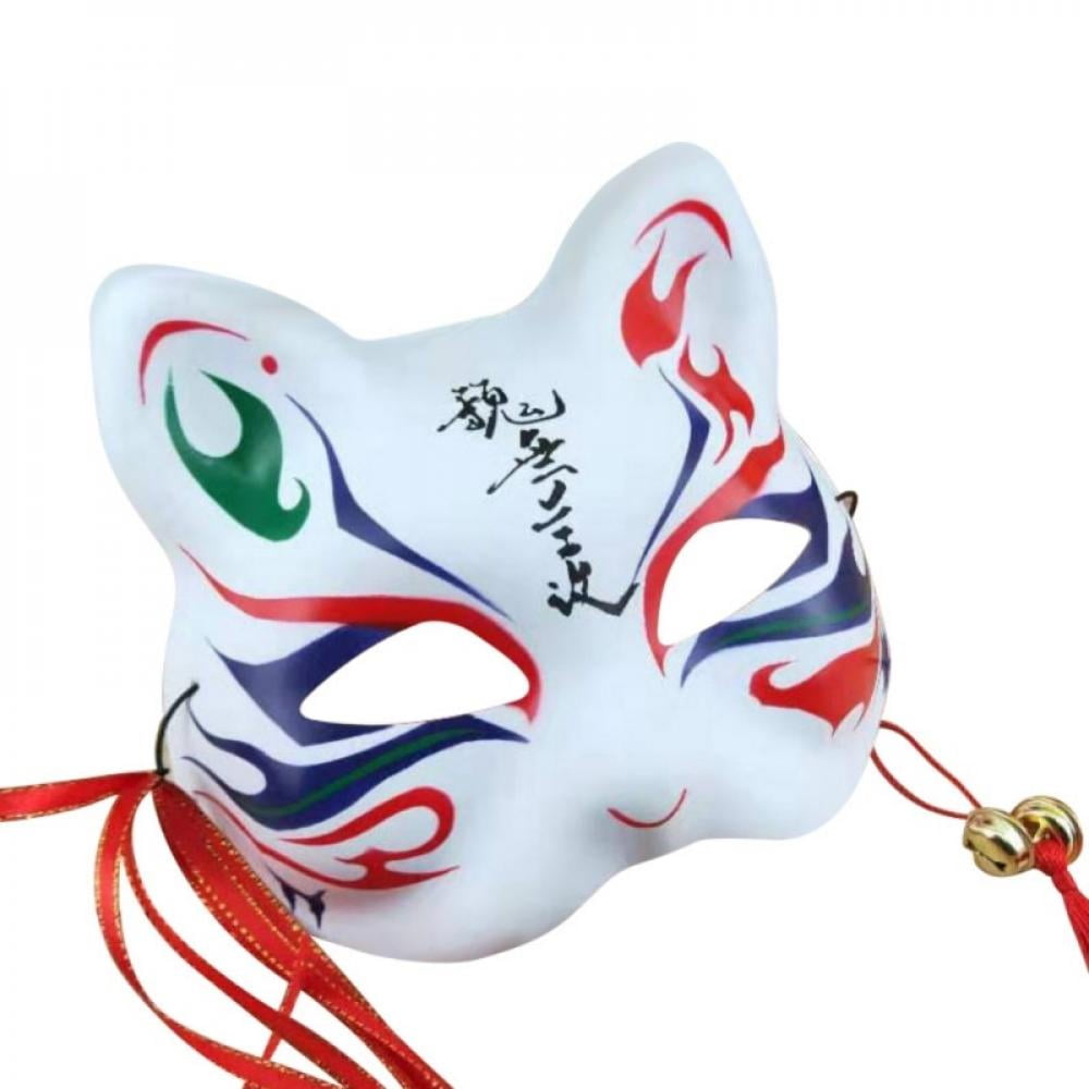 Japanese Style Anime Fox With Tassels And Small Bells Upper Half Face Covered For Adults And Kids Masquerades Festival Costume Party Show Walmart Com
