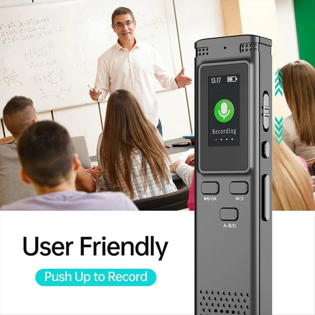 Nueva Grabadora de Voz Digital S2 con Grabación Audio Activada por Voz y Reducción de Ruido con Reproductor de Música MP3 y Archivo de Grabación de 64 GB