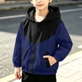 thumbnail image 2 of Abtuhar Toddler Kids Boys Girls Fall Winter Hooded Casual Outerwear and Jackets Color‑block Zip‑up Casual Jacket Coat for 1‑9 Years, 2 of 5