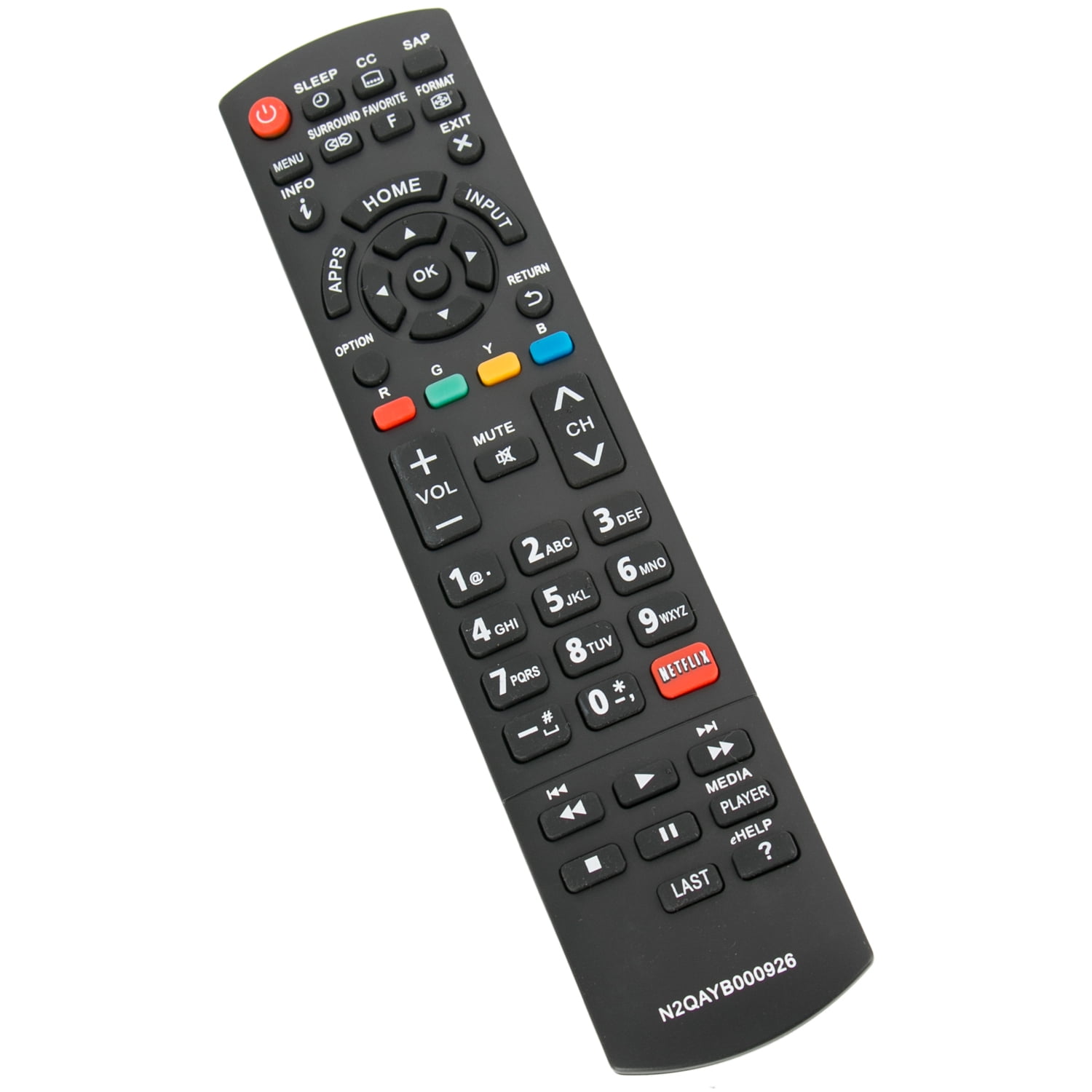 New Replace N2QAYB000926 TV Remote for Panasonic TC-39AS530U TC-40AS520U