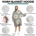 thumbnail image 5 of Wearable Oversized Blanket,Gray Daisy Flower White Blooms Pattern Wearable Blanket Hoodie for Adults,Cozy Hooded Blankets with Super Pockets,Super Warm Fuzzy Pullover for Women & Men, 5 of 6