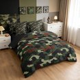 thumbnail image 2 of Manfei Minimalst Camouflage Twin Bedding, Countryside Camo Bedding Comforter Set, Dark Green, Black Reversible, 7 Pieces, 2 of 6