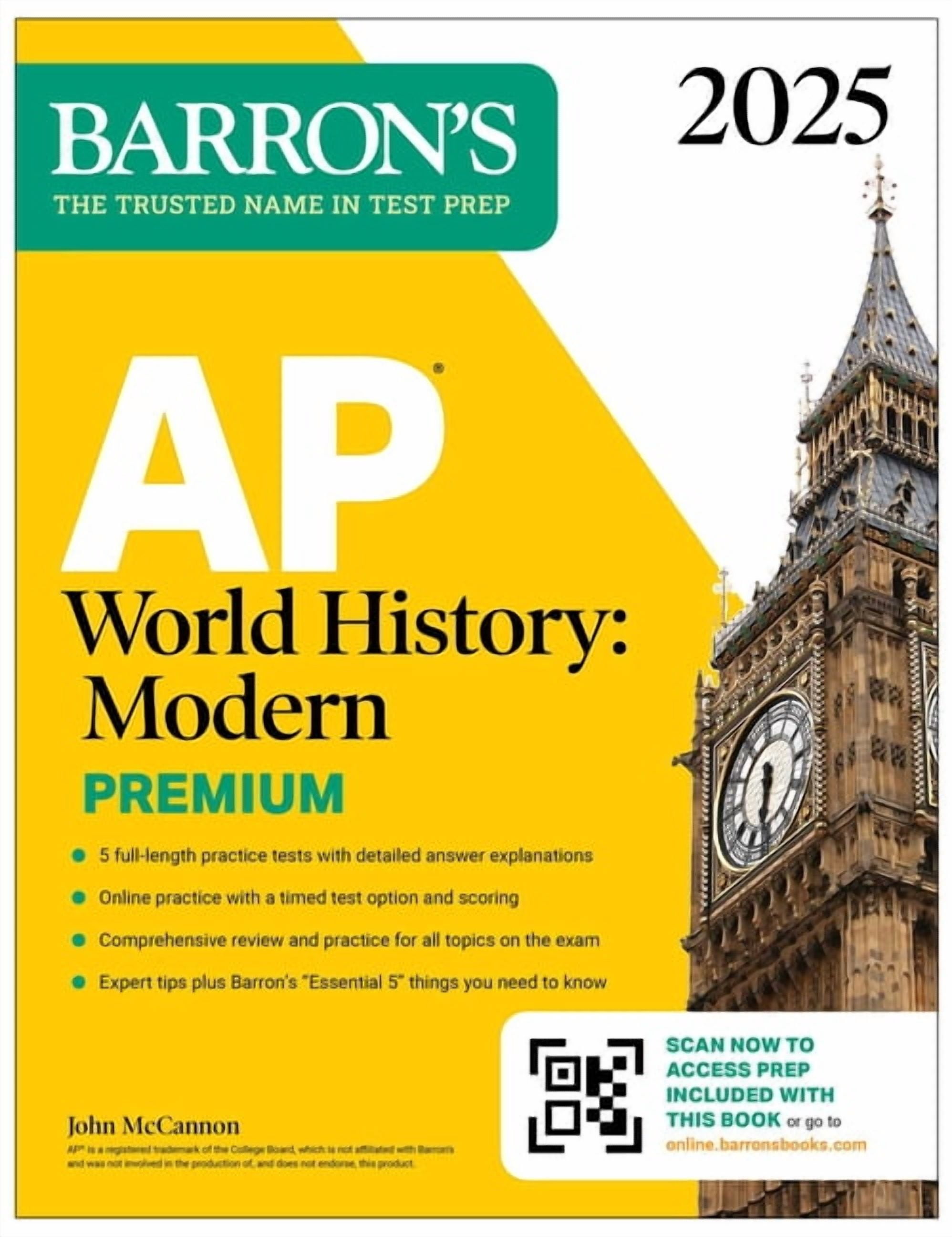 Barron's AP Prep AP World History: Modern Premium, 2027: Prep Book