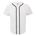 thumbnail image 6 of TOPTIE Men's Baseball Jersey Plain Button Down Shirts Team Sports Uniforms-white black-2XL, 6 of 9