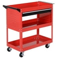 thumbnail image 1 of HOMCOM Chariot à Outils Roulant avec Roues Plateaux de Rangement pour Garage Entrepôt Rouge, 1 of 10