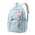 thumbnail image 7 of Aesthetic Backpack with Pendant, Star Print Laptop Backpack, Multi-layer Bookbag for Shopping Work (Blue), 7 of 7