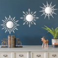 thumbnail image 3 of Set de 3 espejos decorativos de pared Manortang Sunburst plateados de 23 cm, 3 of 9