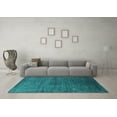 thumbnail image 3 of Ahgly Company Machine Washable Indoor Rectangle Oriental Turquoise Blue Industrial Area Rugs, 8' x 12', 3 of 4