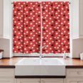 thumbnail image 2 of Ambesonne Cats Funny Kitchen Curtains, Japanese Fox Face Art, 55"x45", Charcoal Grey Dark Coral, 2 of 3