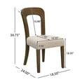 thumbnail image 4 of Set of 2 Dining Chairs with Upholstered Seats for Kitchen Use  (Beige), 4 of 10