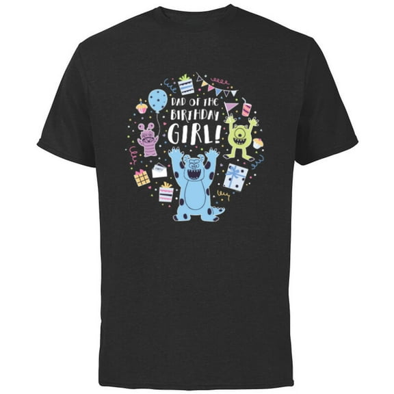 Disney and Pixar’s Monsters, Inc. Dad of the Birthday Girl - Short Sleeve Cotton T-Shirt for Adults - Customized-Charcoal