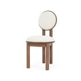 thumbnail image 2 of Christopher Knight Home Minimalist Beige Upholstered Dining Chairs, Solid Wood Frame, Walnut Finish, 2 of 7