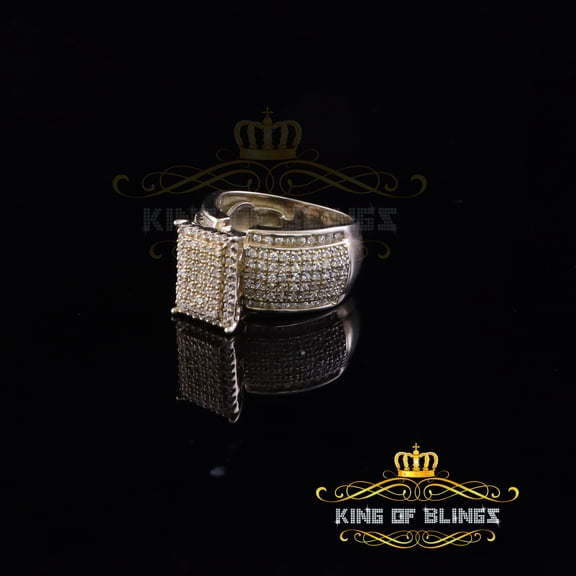 King Of Bling's 2.05ct Cubic ZirconiaYellow Cinderella Silver Set Womens Ring SZ 7