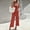 Red, variant on Women's Casual Jumpsuits Dressy One Shoulder Overalls Wide Leg Long Rompers Womens High Waist Loose Jumpers with Pockets