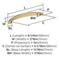 thumbnail image 3 of Amerock Arc 5-1/16 inch Center-to-Center Champagne Bronze Cabinet Pull, 25 Pack, 3 of 4