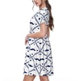 thumbnail image 2 of Easygdp Hipster Mustache para Vestido Transpirable de Mujer, Vestido Suelto de Manga Corta con Pliegues y Bolsillos para el Verano, 2 of 6