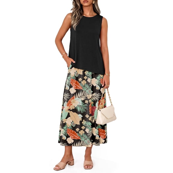 Airmenty 2 Piece Sets for Women Summer Outfits Casual Matching Vacation Outfits Asymmetrical Top Outfit Lounge Sets with Pockets S-2XL